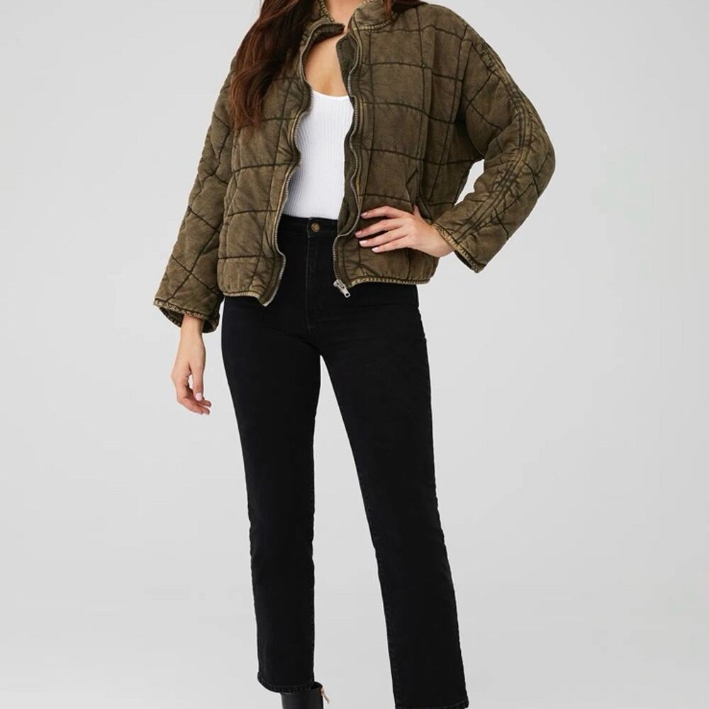 Free People Dolman Quilted Knit Jacket sz Large $198